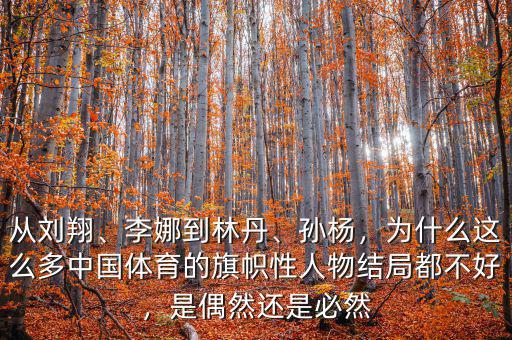從劉翔、李娜到林丹、孫楊，為什么這么多中國體育的旗幟性人物結(jié)局都不好，是偶然還是必然