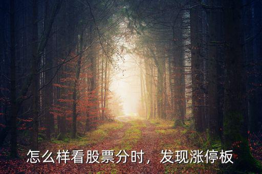 怎么樣看股票分時，發(fā)現(xiàn)漲停板