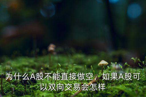 為什么A股不能直接做空，如果A股可以雙向交易會(huì)怎樣