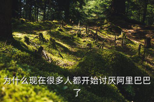 為什么現在很多人都開始討厭阿里巴巴了