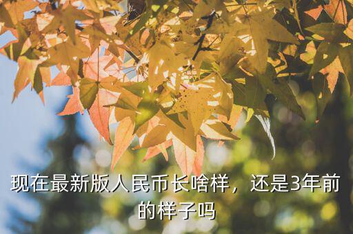 現(xiàn)在最新版人民幣長啥樣，還是3年前的樣子嗎