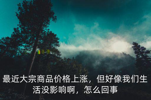 最近大宗商品價格上漲，但好像我們生活沒影響啊，怎么回事