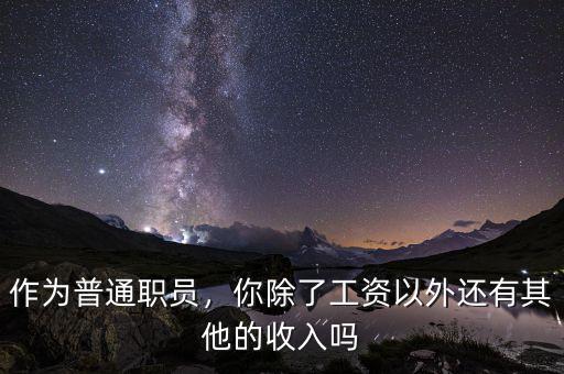 作為普通職員，你除了工資以外還有其他的收入嗎