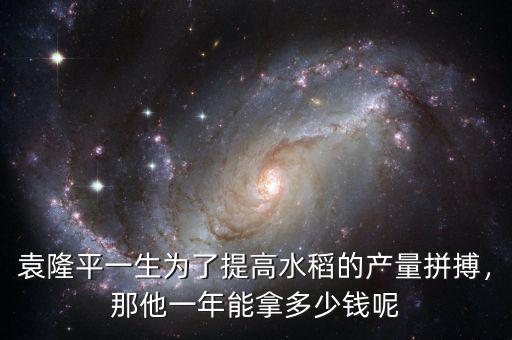 袁隆平一生為了提高水稻的產(chǎn)量拼搏，那他一年能拿多少錢呢