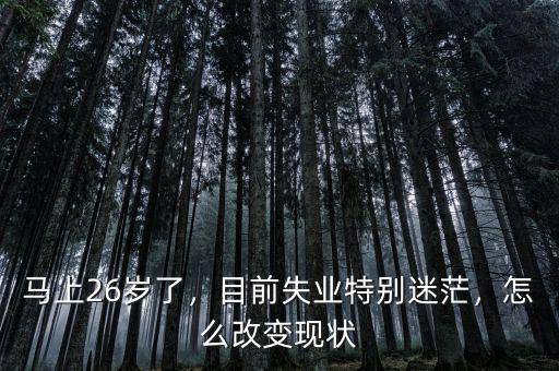 馬上26歲了，目前失業(yè)特別迷茫，怎么改變現(xiàn)狀