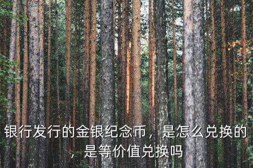 銀行發(fā)行的金銀紀念幣，是怎么兌換的，是等價值兌換嗎