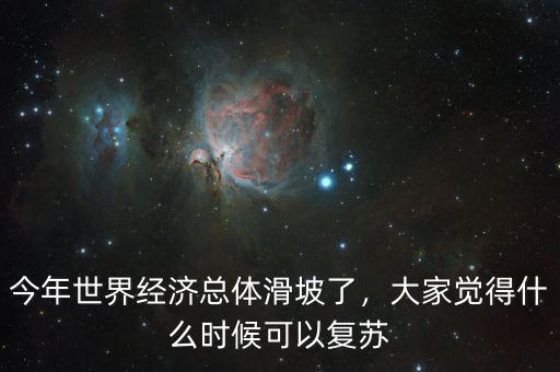今年世界經(jīng)濟總體滑坡了，大家覺得什么時候可以復蘇