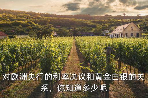 對歐洲央行的利率決議和黃金白銀的關(guān)系，你知道多少呢