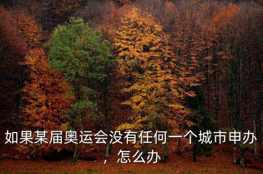 如果某屆奧運(yùn)會(huì)沒有任何一個(gè)城市申辦，怎么辦
