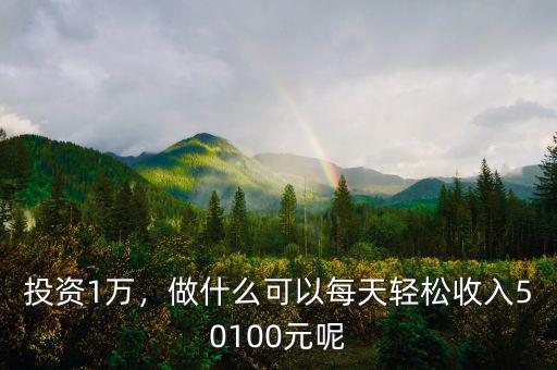 投資1萬，做什么可以每天輕松收入50100元呢