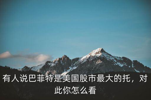 有人說巴菲特是美國股市最大的托，對此你怎么看