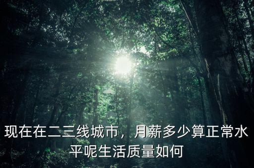 現(xiàn)在在二三線城市，月薪多少算正常水平呢生活質(zhì)量如何