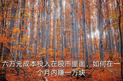 六萬元成本投入在股市里面，如何在一個月內(nèi)賺一萬塊