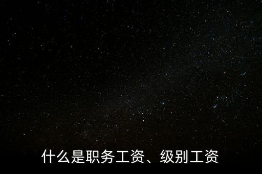 什么是職務工資、級別工資