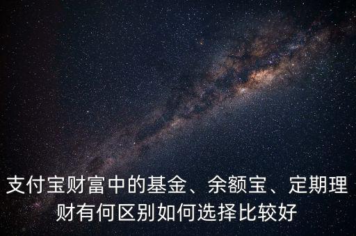支付寶財富中的基金、余額寶、定期理財有何區(qū)別如何選擇比較好