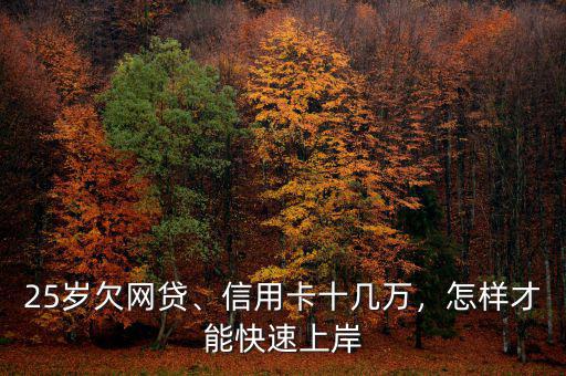 25歲欠網(wǎng)貸、信用卡十幾萬，怎樣才能快速上岸