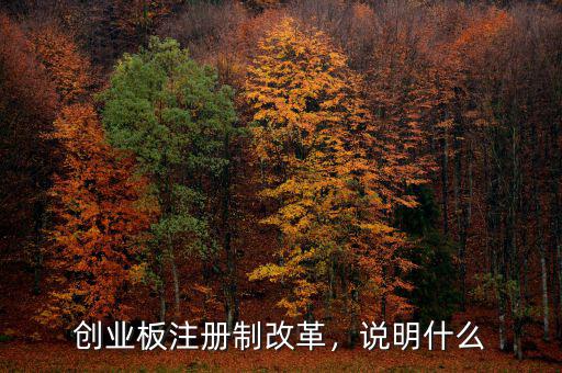 創(chuàng)業(yè)板注冊制改革，說明什么