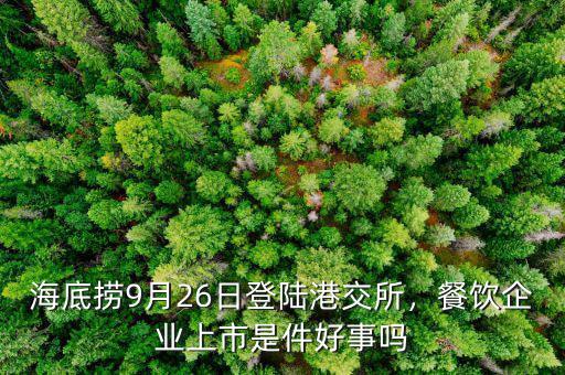 海底撈9月26日登陸港交所，餐飲企業(yè)上市是件好事嗎