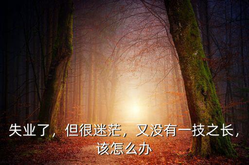 失業(yè)了，但很迷茫，又沒有一技之長，該怎么辦