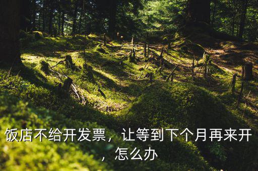 飯店不給開發(fā)票，讓等到下個月再來開，怎么辦