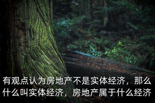 有觀點(diǎn)認(rèn)為房地產(chǎn)不是實(shí)體經(jīng)濟(jì)，那么什么叫實(shí)體經(jīng)濟(jì)，房地產(chǎn)屬于什么經(jīng)濟(jì)