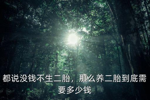 都說沒錢不生二胎，那么養(yǎng)二胎到底需要多少錢