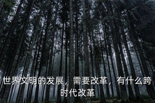 世界文明的發(fā)展，需要改革，有什么跨時(shí)代改革