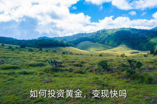 如何投資黃金，變現(xiàn)快嗎