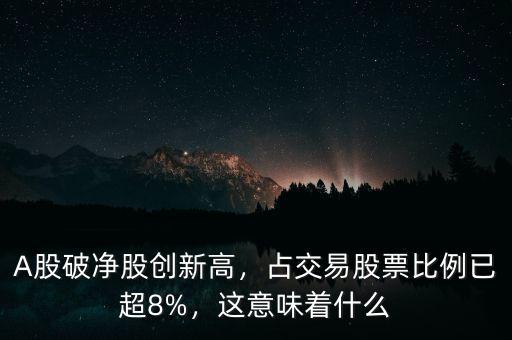 A股破凈股創(chuàng)新高，占交易股票比例已超8%，這意味著什么