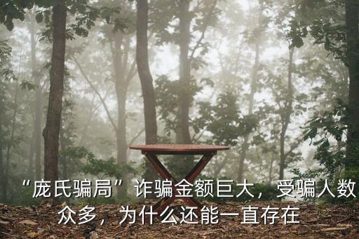 “龐氏騙局”詐騙金額巨大，受騙人數(shù)眾多，為什么還能一直存在