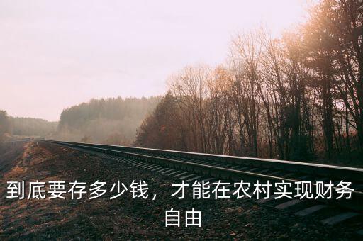 到底要存多少錢，才能在農(nóng)村實現(xiàn)財務(wù)自由