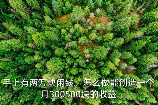 手上有兩萬塊閑錢，怎么做能創(chuàng)造一個(gè)月300500塊的收益