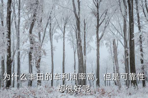 為什么豐田的車(chē)?yán)麧?rùn)率高，但是可靠性卻很好呢