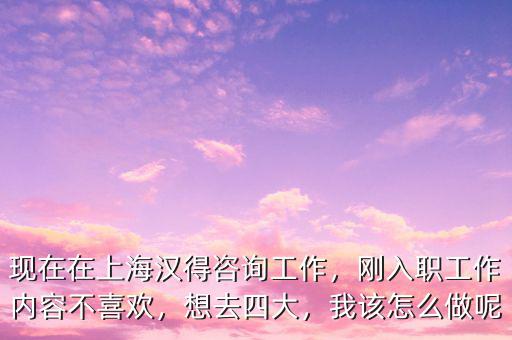 現在在上海漢得咨詢工作，剛入職工作內容不喜歡，想去四大，我該怎么做呢