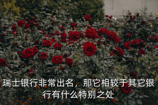 瑞士銀行非常出名，那它相較于其它銀行有什么特別之處