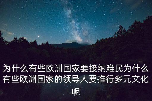 為什么有些歐洲國(guó)家要接納難民為什么有些歐洲國(guó)家的領(lǐng)導(dǎo)人要推行多元文化呢