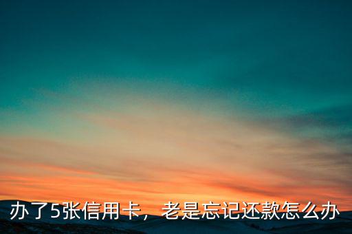 辦了5張信用卡，老是忘記還款怎么辦