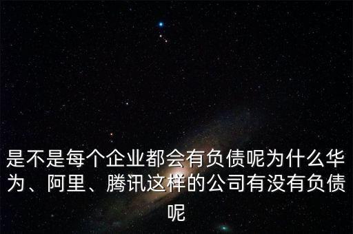 是不是每個企業(yè)都會有負債呢為什么華為、阿里、騰訊這樣的公司有沒有負債呢