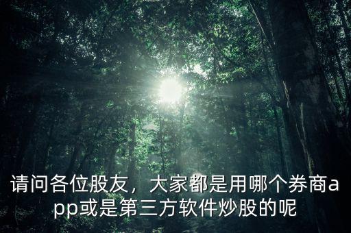 請問各位股友，大家都是用哪個券商app或是第三方軟件炒股的呢