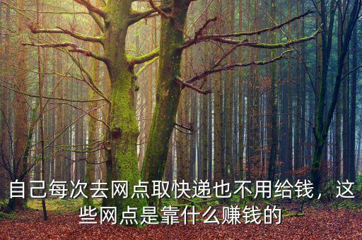 自己每次去網(wǎng)點取快遞也不用給錢，這些網(wǎng)點是靠什么賺錢的