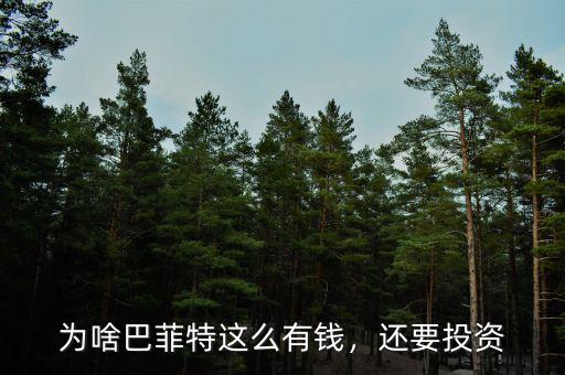為啥巴菲特這么有錢，還要投資