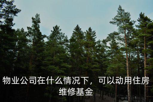 物業(yè)公司在什么情況下，可以動(dòng)用住房維修基金