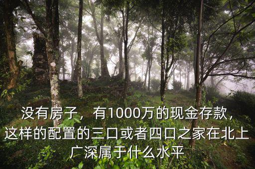 沒有房子，有1000萬的現(xiàn)金存款，這樣的配置的三口或者四口之家在北上廣深屬于什么水平