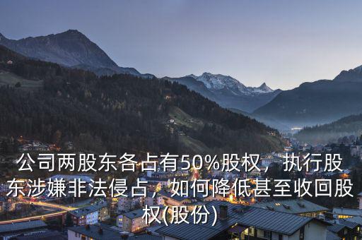 公司兩股東各占有50%股權(quán)，執(zhí)行股東涉嫌非法侵占，如何降低甚至收回股權(quán)(股份)