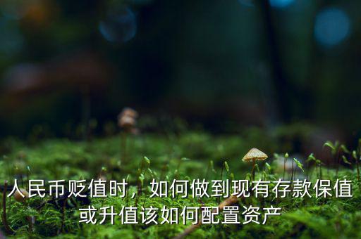 人民幣貶值時，如何做到現(xiàn)有存款保值或升值該如何配置資產(chǎn)