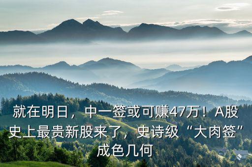 就在明日，中一簽或可賺47萬！A股史上最貴新股來了，史詩級(jí)“大肉簽”成色幾何