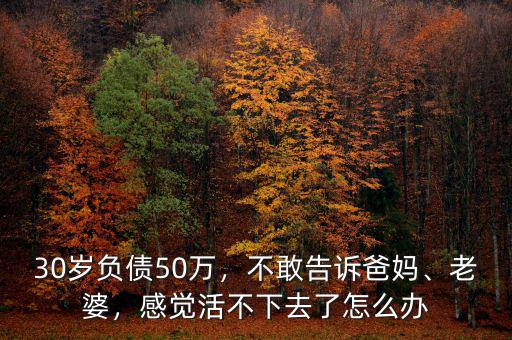 30歲負債50萬，不敢告訴爸媽、老婆，感覺活不下去了怎么辦