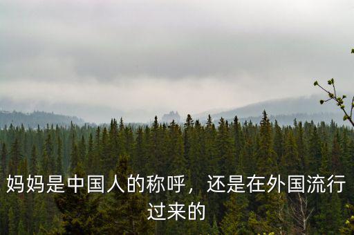 媽媽是中國人的稱呼，還是在外國流行過來的