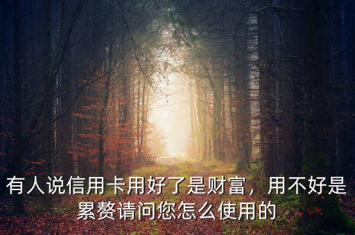 有人說信用卡用好了是財富，用不好是累贅請問您怎么使用的