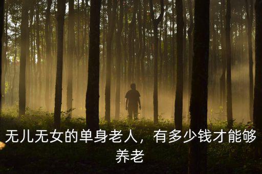無兒無女的單身老人，有多少錢才能夠養(yǎng)老